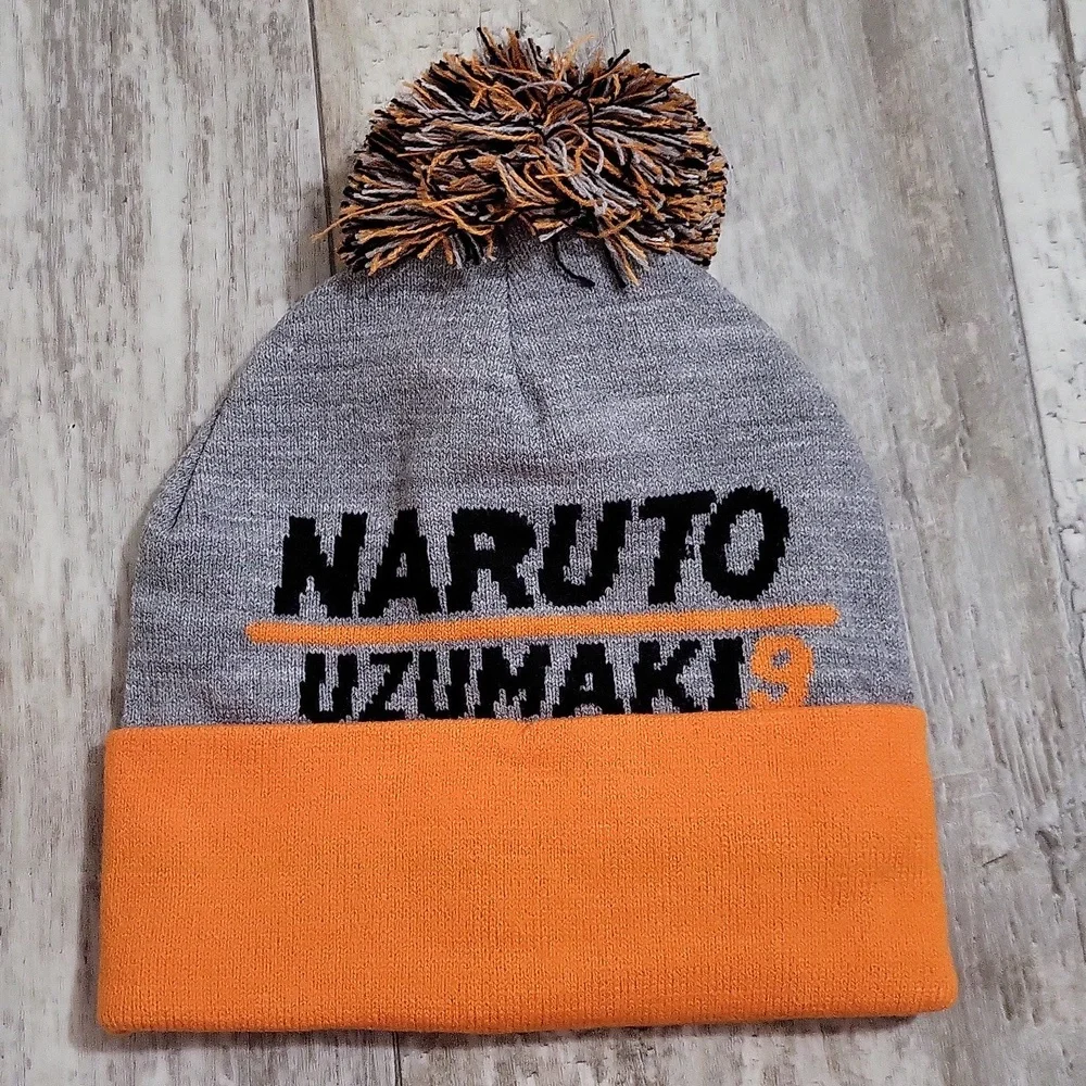 Bioworld Naruto Shippuden Cuffed Beanie Hat with Pom and Gloves Combo
